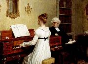 Edmund Blair Leighton Singing to the reverend oil painting